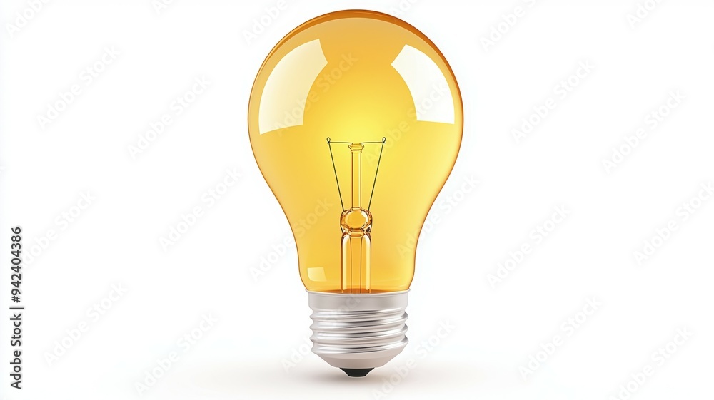 A light bulb is lit up and is the only thing in the image A light bulb is lit up and is the only thing in the image