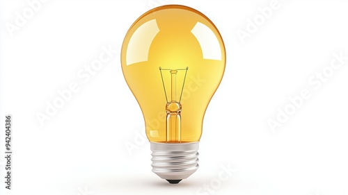 A light bulb is lit up and is the only thing in the image