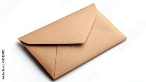 A brown envelope sits on a white background