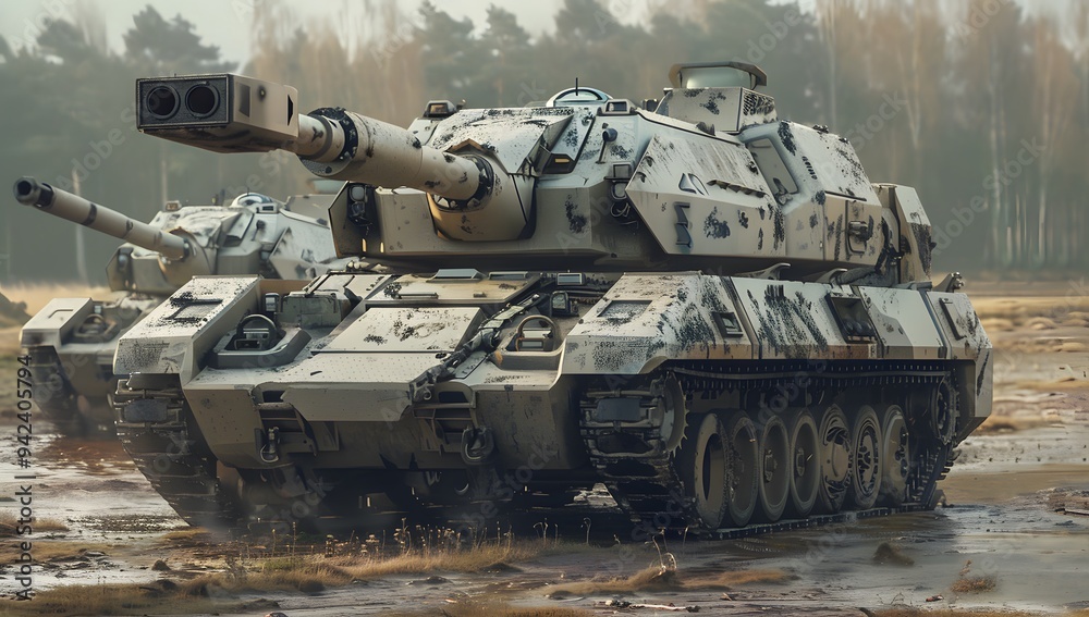 Gustav tank, similar to the Gwotk Modern howitzers in beige color with black wheels and turrets Gustav tank, similar to the Gwotk Modern howitzers in beige color with black wheels and turrets