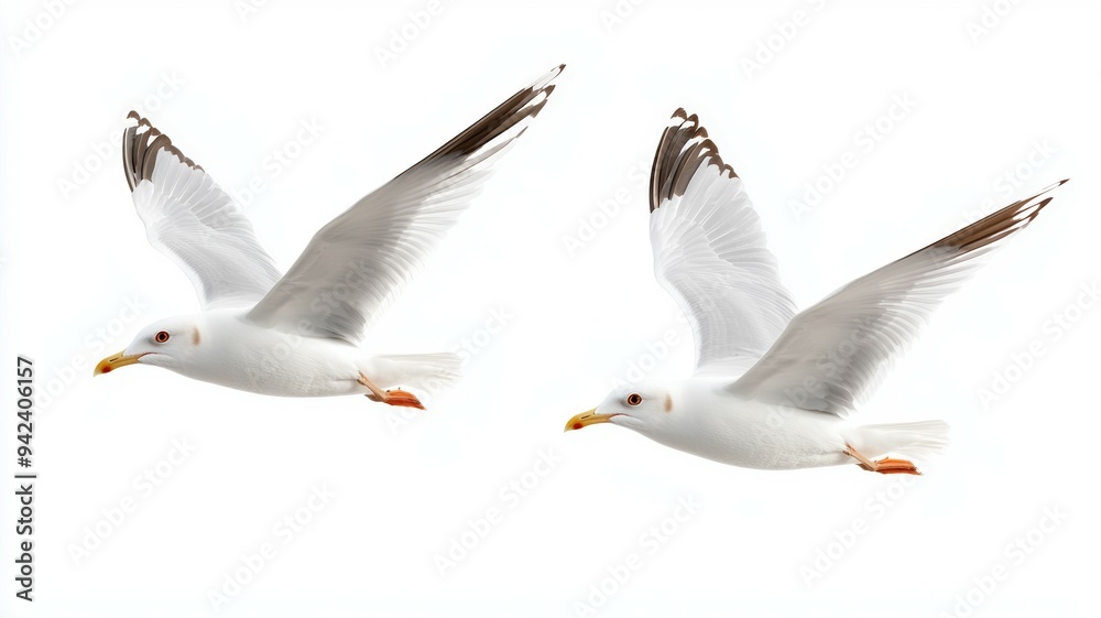 Two seagulls flying in the sky Two seagulls flying in the sky