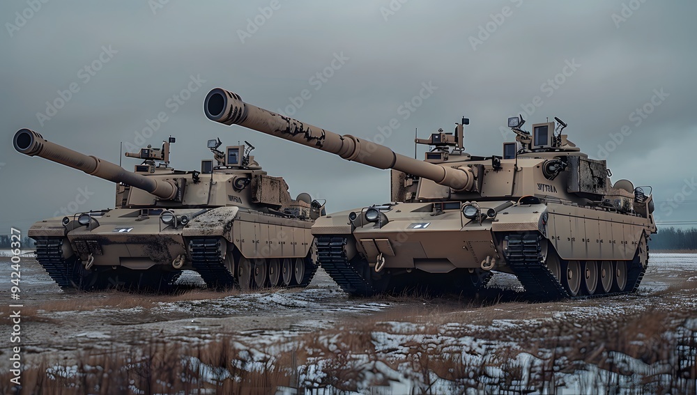 Gustav tank, similar to the Gwotk Modern howitzers in beige color with black wheels and turrets Gustav tank, similar to the Gwotk Modern howitzers in beige color with black wheels and turrets