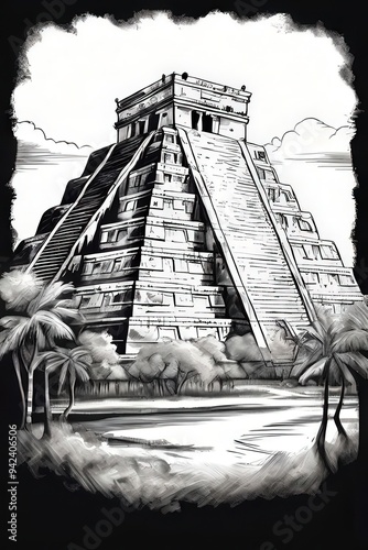 the AI Image Generator, ancient Mayan pyramid.