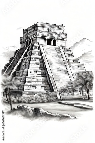 the AI Image Generator, ancient Mayan pyramid.