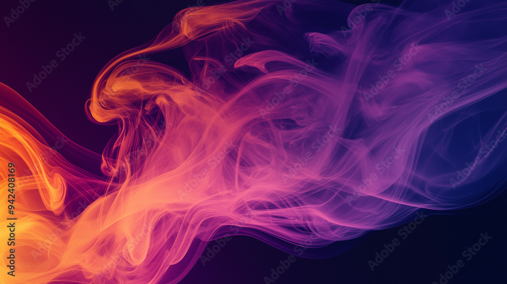 abstract sunset gradient: orange to pink to purple ink storm artwork, on a midnight black background abstract sunset gradient: orange to pink to purple ink storm artwork, on a midnight black background