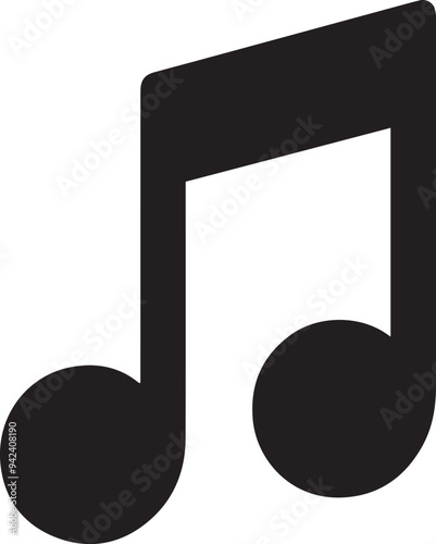 Musical Notes Glyph Icon, Music Silhouette Vector, music and instrument, note sign vector graphics,