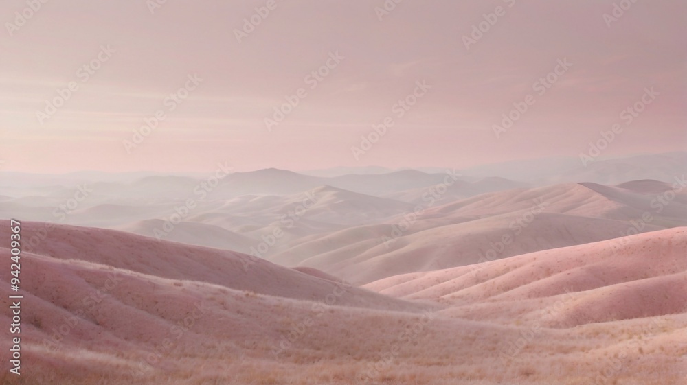 Fototapeta premium Pink landscape of mountains