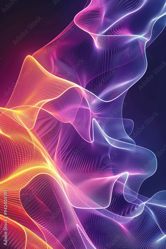 Fototapeta premium A vibrant, swirling light wave fills the frame
