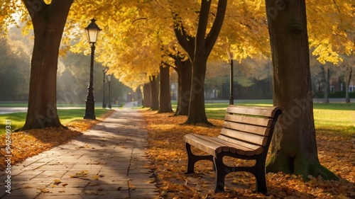 bench in autumn park