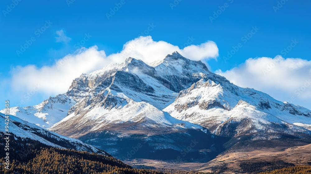 majestic mountain range under a clear blue sky majestic mountain range under a clear blue sky