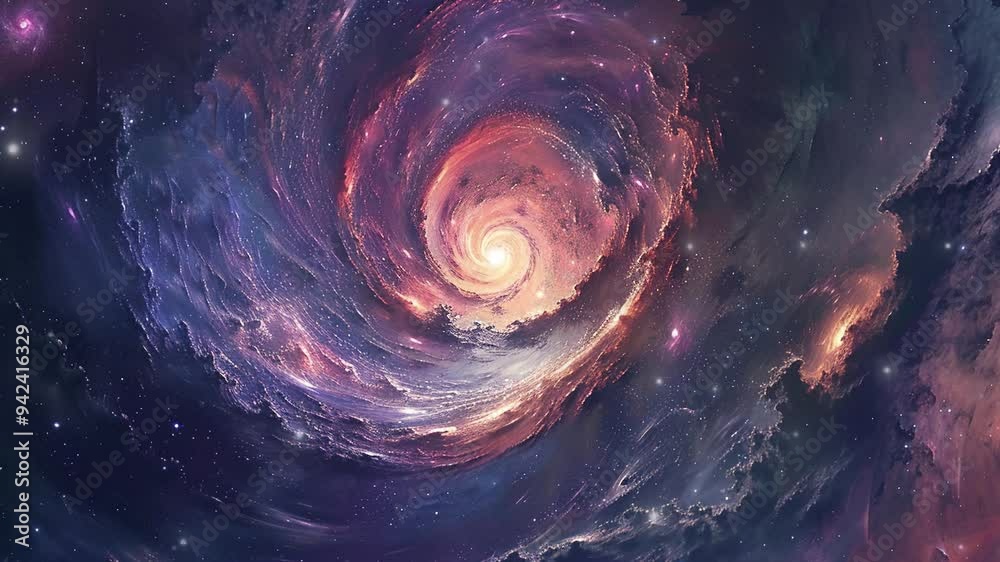 Spiral galaxy in space. Video Spiral galaxy in space. Video