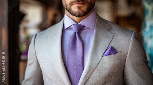 A fat Caucasian man dressed in a light grey suit