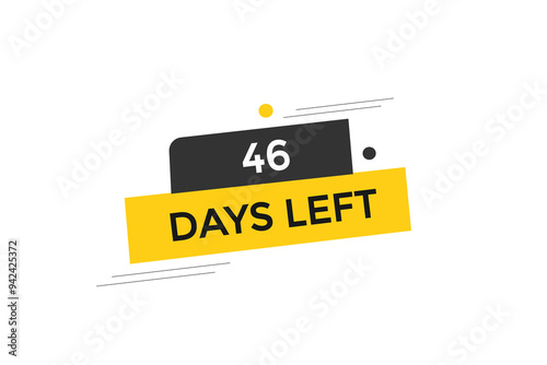 46 days left, icon, stile, timer, countdown, clock, time,  background, template, 46 days left, countdown, sticker, left banner, business, sale, label button
