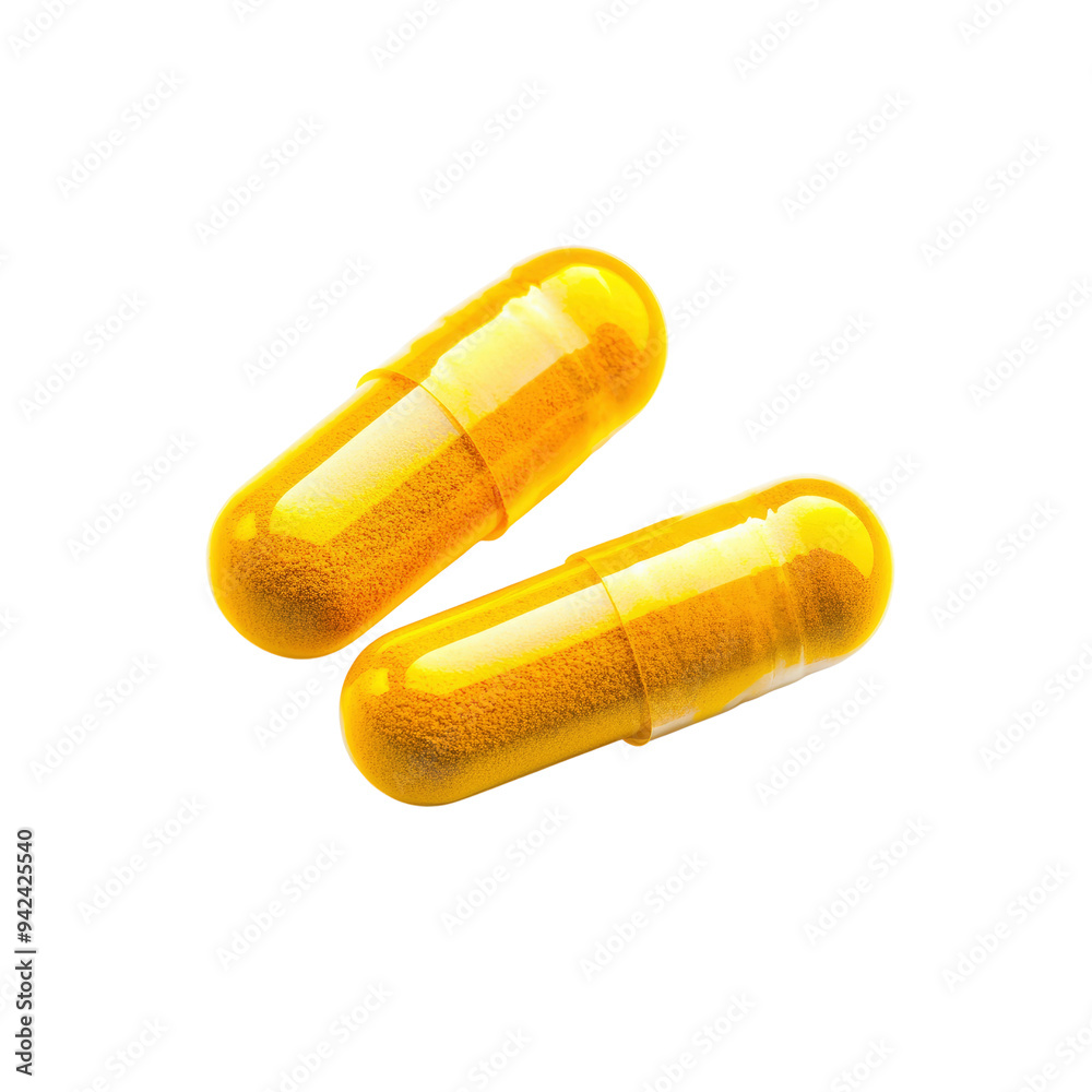 Yellow Capsules on Black Yellow Capsules on Black