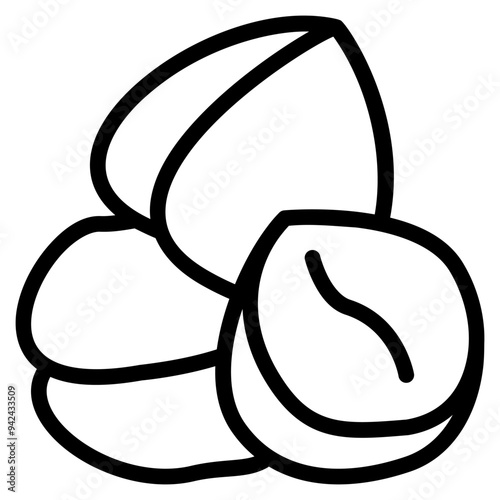 candlenut icon with outline style. Suitable for website design, logo, app and UI. Based on the size of the icon in general, so it can be reduced.