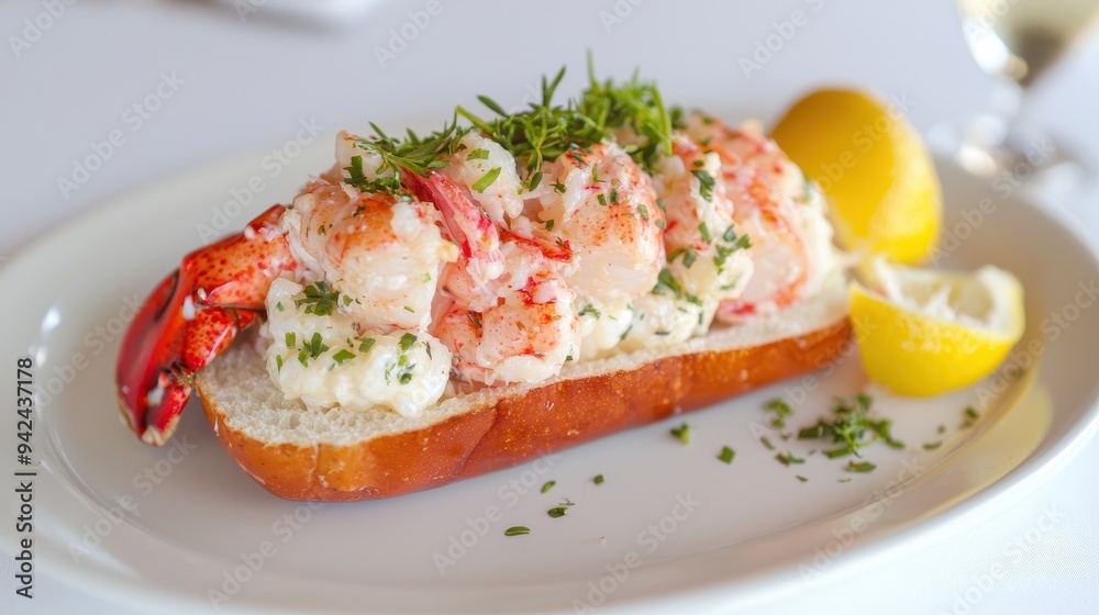 Delicious Lobster Roll with Lemon and Parsley Delicious Lobster Roll with Lemon and Parsley