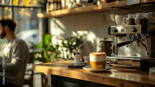 A cup of latte with a latte...