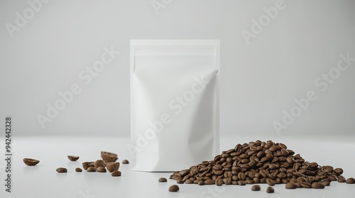 Instant Coffee Bag Mockup: High-Resolution Design Showcase Featuring a Realistic Representation of a Coffee Bag with Customizable Branding and Labeling