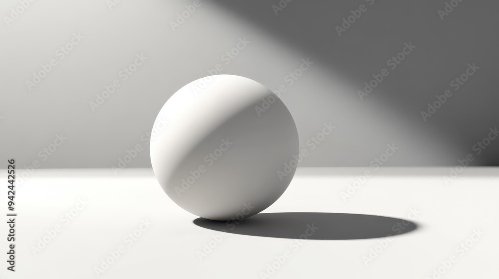 White Sphere with Shadow on White Background White Sphere with Shadow on White Background