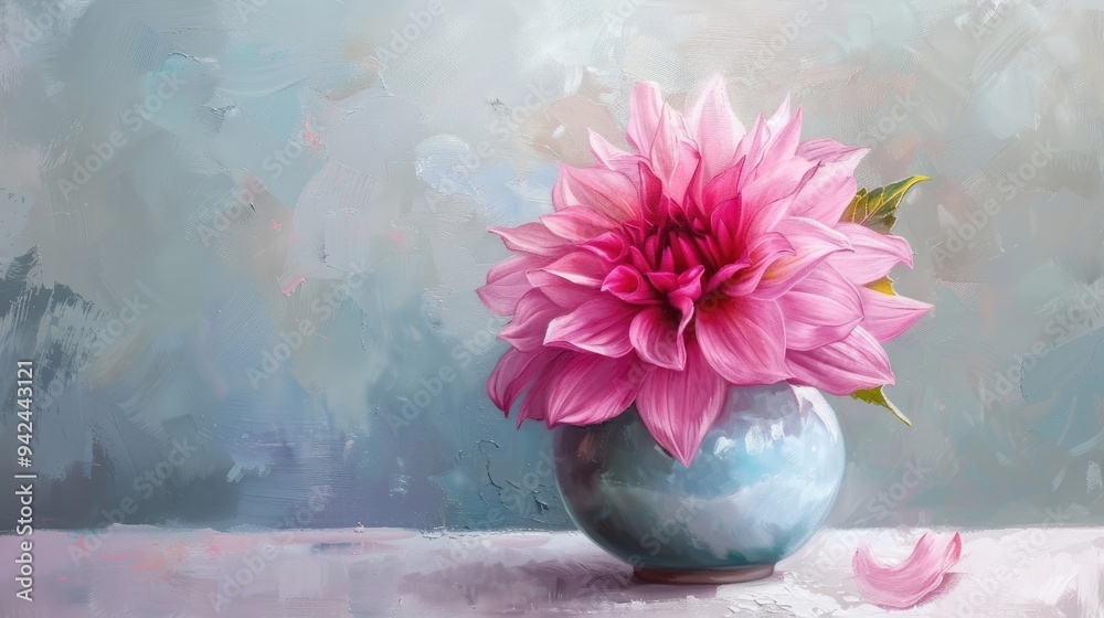Pink dahlia in a tiny vase Pink dahlia in a tiny vase