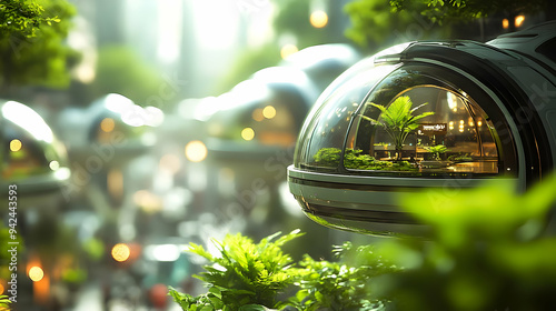 A futuristic city with a do...