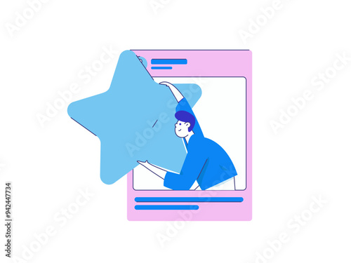 Virtual characters social communication concept business flat vector hand drawn illustration
