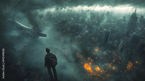 A lone figure stands on the...