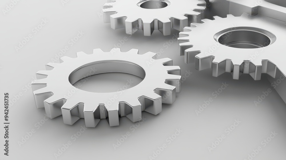 Metallic Gear Cogs Interlocking Teamwork Concept Metallic Gear Cogs Interlocking Teamwork Concept