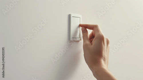 Image of a Hand Turning Off a Light Switch