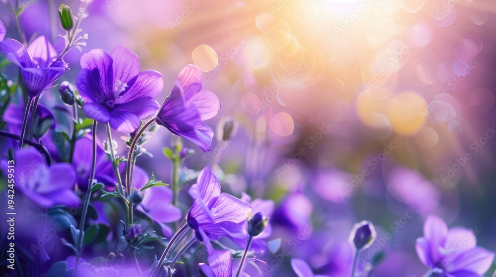 Purple Flower Background in Sunlight Purple Flower Background in Sunlight