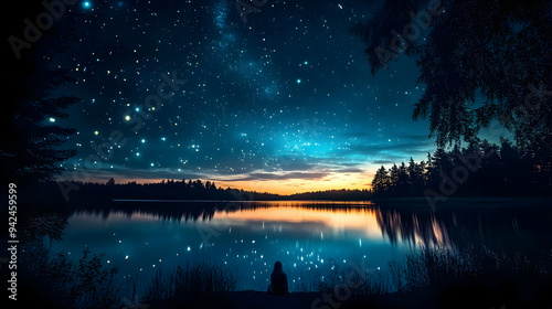 A solitary figure sits by a...