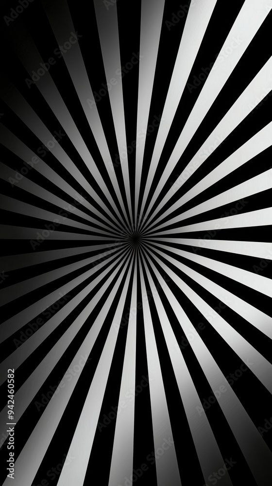 Abstract Black and White Radiating Stripes Creating Hypnotic Illusion Abstract Black and White Radiating Stripes Creating Hypnotic Illusion