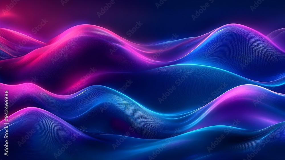Abstract Blue Purple Neon Waves Background Abstract Blue Purple Neon Waves Background