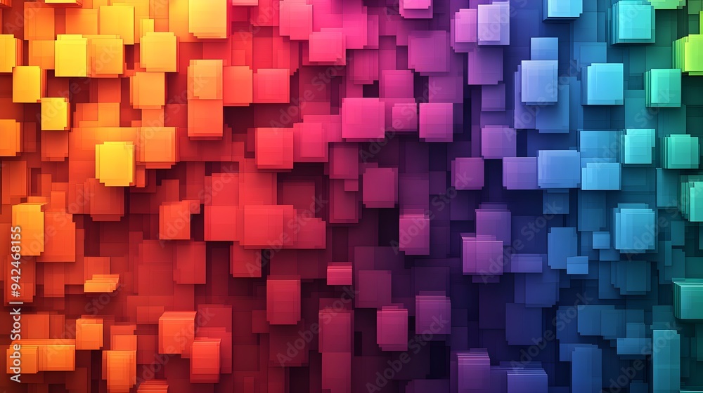 Abstract Colorful Geometric Cube Background Abstract Colorful Geometric Cube Background