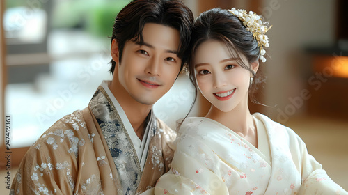 A young couple in tradition...