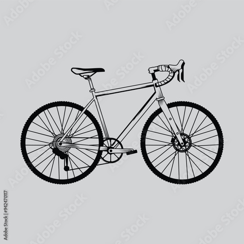 gravel bike vintage illustrations vector 
