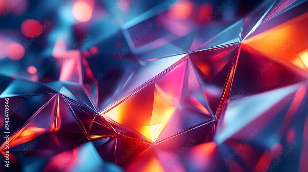 Abstract Geometric Shapes - Red, Blue, and Orange Gradient Abstract Geometric Shapes - Red, Blue, and Orange Gradient