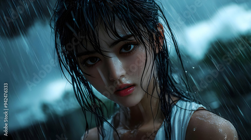 A young woman with dark hai...