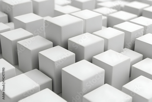 Abstract 3D background with white cubes.