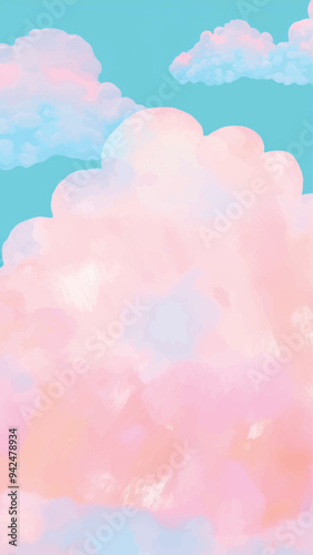 Dreamy pastel cloudscape painting