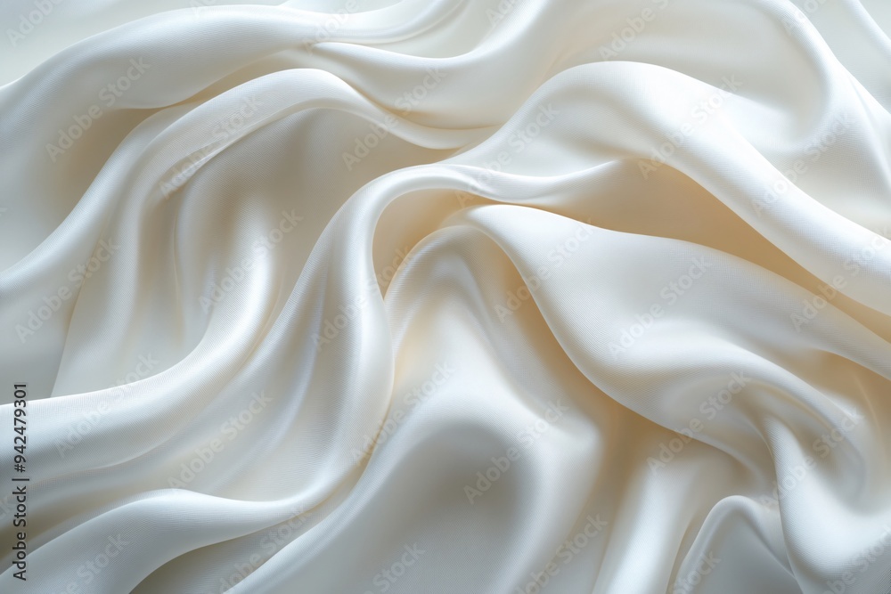 Fototapeta premium background texture fabric soft white blurred abstract calm peaceful shine movement natural graphic satin silky material effect ripple fashion