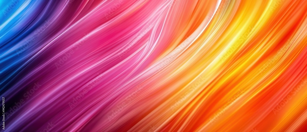 Fototapeta premium Vibrant waves of color flow seamlessly, creating a dynamic and energetic backdrop perfect for any creative project.