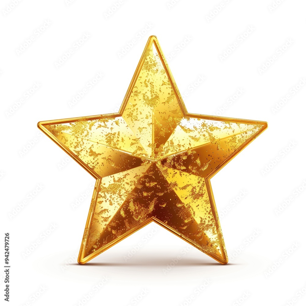 Gold Star Symbol Isolated Element Award Icon Holiday Object Golden Medal Concept Astronomy Shape Web Graphic on White Background for Easy Editing Gold Star Symbol Isolated Element Award Icon Holiday Object Golden Medal Concept Astronomy Shape Web Graphic on White Background for Easy Editing