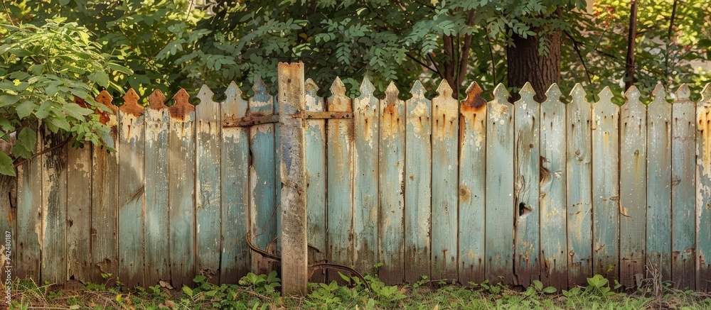 Fototapeta premium Vintage Wicket In The Courtyard Vintage Fence