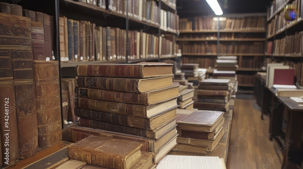 Antique Bookshelf Stacks. Antique Bookshelf Stacks.