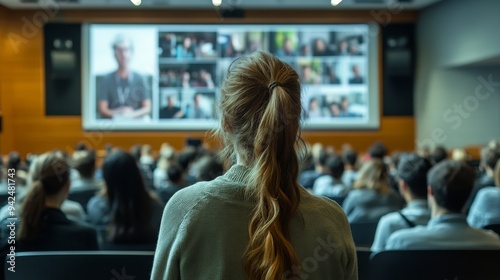 Woman Watching Presentation.