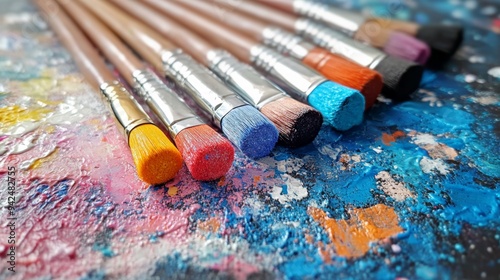 Paintbrushes on Palette.