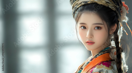 Beautiful Asian woman weari...