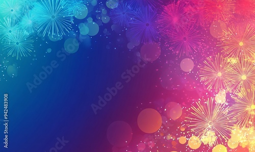 christmas background with Fireworks