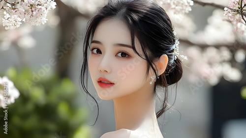 Beautiful young woman with ...